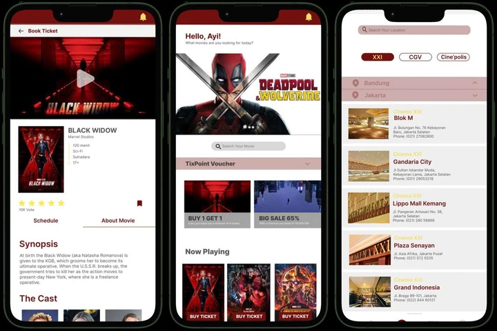 TixPoint Cinema Booking App UI/UX